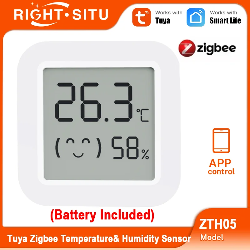 Tuya ZigBee Temperatur-Feuchtigkeitssensor für Smart Home mit Mini-LCD-Bildschirm funktioniert mit Yandex SmartLife Alexa