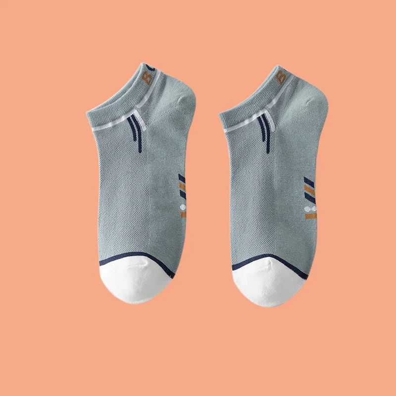 Chaussettes de bateau respirantes en maille de coton fin pour hommes, évacuation de l'humidité, courtes, chaussettes de sport d'été, printemps, 5/10, 2024 paires