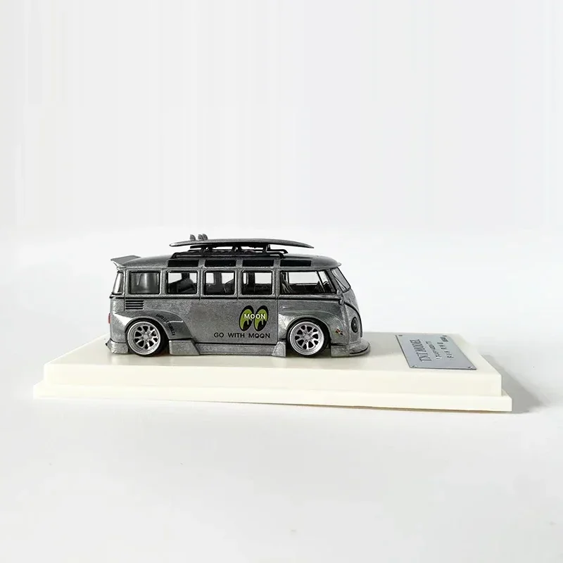 Tnt 1:64 spielzeug modell auto t1 bus rwb breite körper legierung druckguss fahrzeug roh silber beschichtung-mooneyes