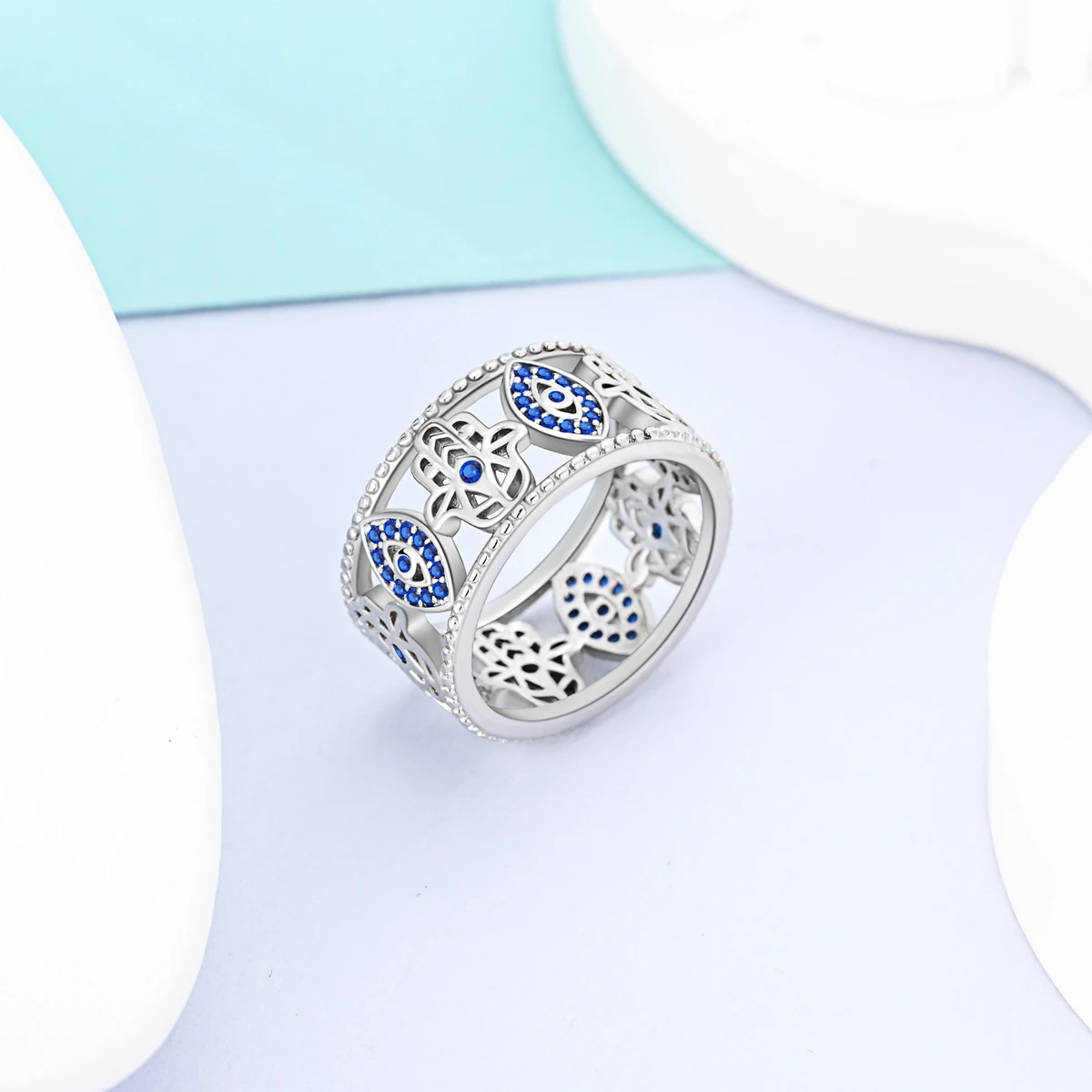 Women's 925 Sterling Silver Stackable Flower Ring, Engagement