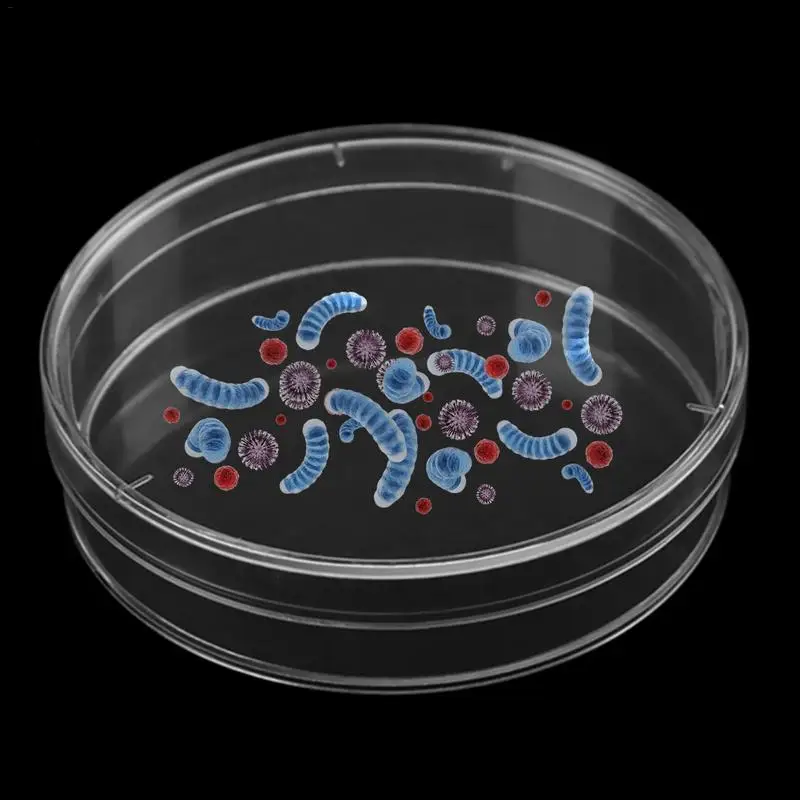 10 Buah Cawan Petri Piring Plastik Steril Transparan Bening Ragi Bakteri untuk Laboratorium Ilmiah Biologis Medis Diterima
