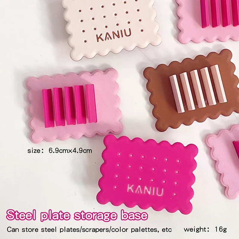 Nail Art Seal Template Steel Plate Storage Base Biscuit Shape Holder Nail Stamp Templates Holder Stencils Storage Rack Display