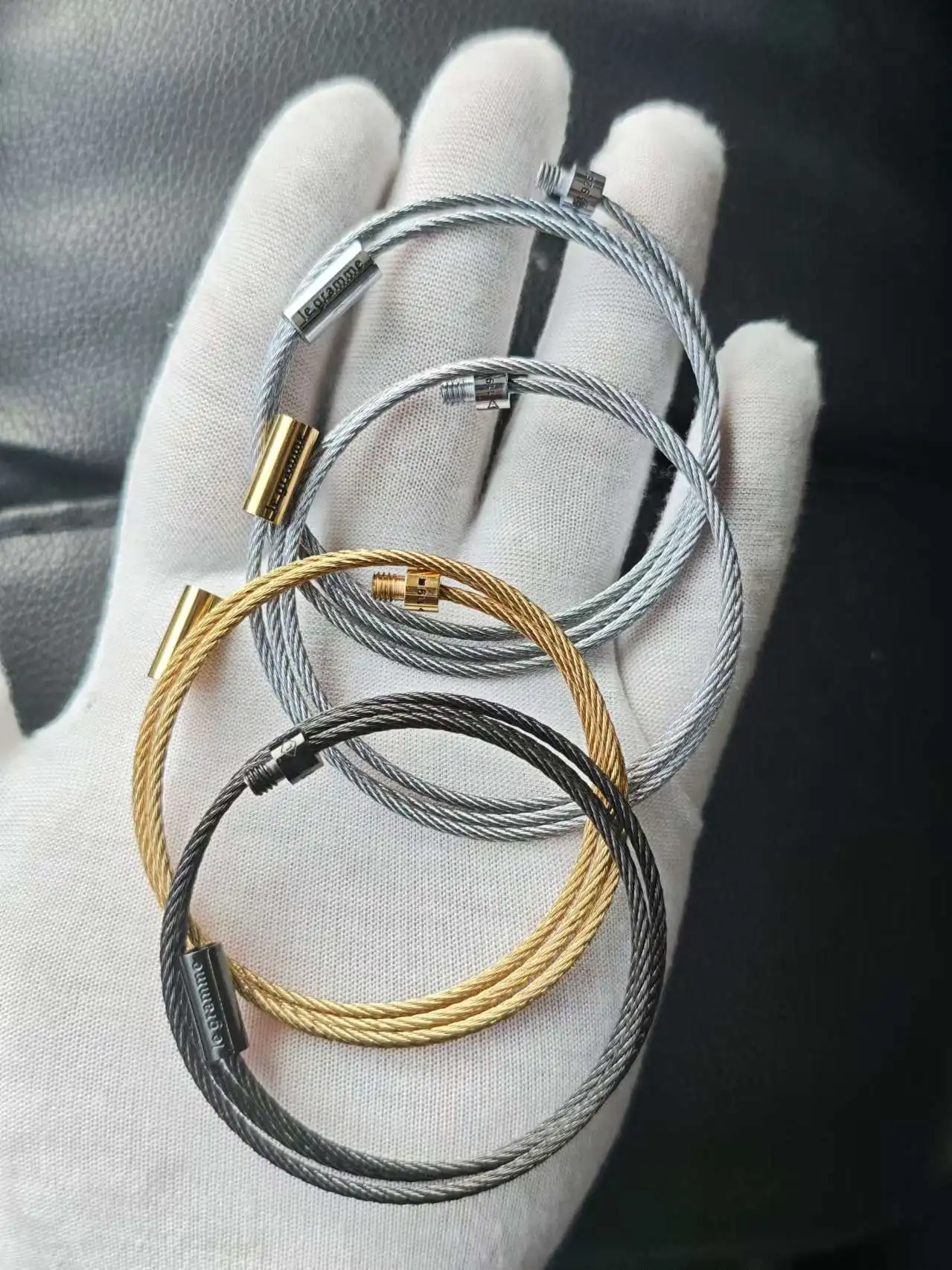 11g LE moda masculina e feminina pulseira de três camadas corda, 11g 925 prata esterlina presente de luxo, atacado de joias francesas