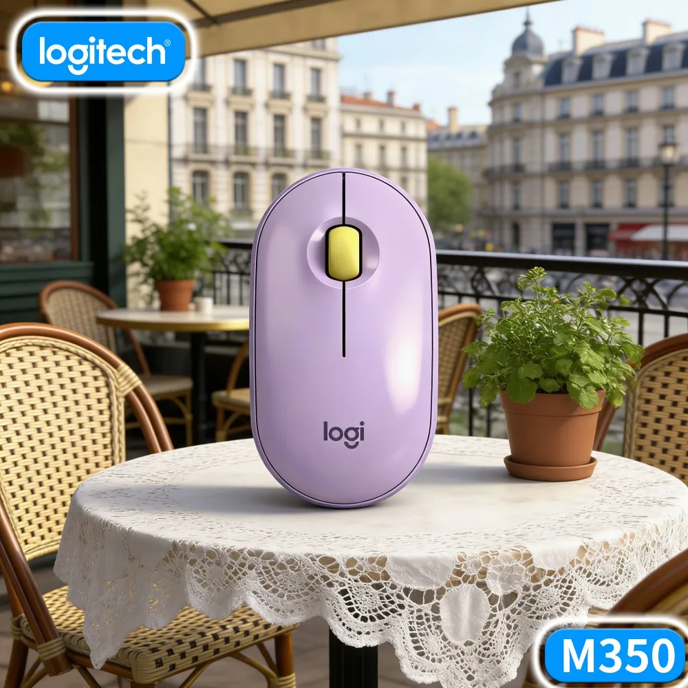 Logitech M350 PEBBLE Silent Click Plug And Play Wireless Mouse 2.4G Bluetooth For Notebook PC Tablet Home Office Use