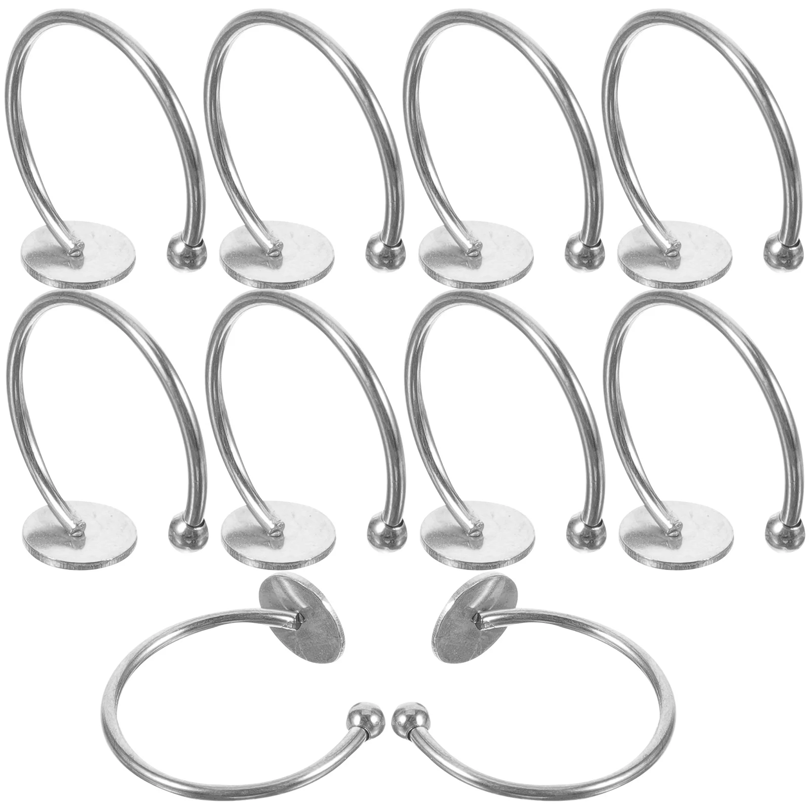 10 Pcs Ring Tray Rings Blank Bezel Blanks Stainless Steel Metal for DIY Finger Parts Adjustable Holder