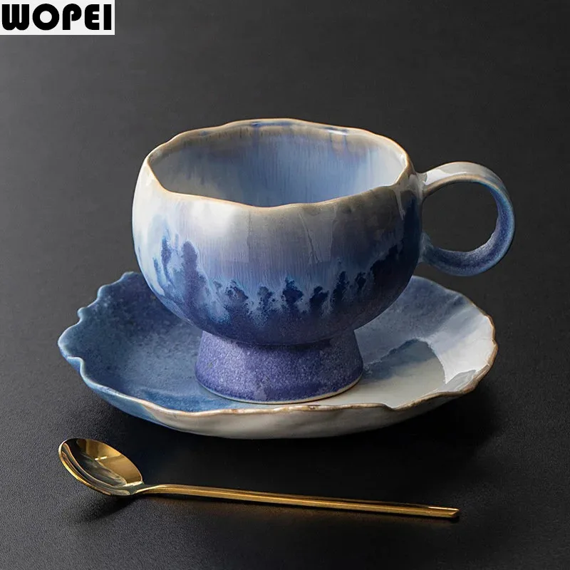 Vintage Kiln Changes Coffee Cup Ceramic Mug Milk Cup Latte Mug Teacup Breakfast Cup Household Water Cups Beverage Cups Drinkware