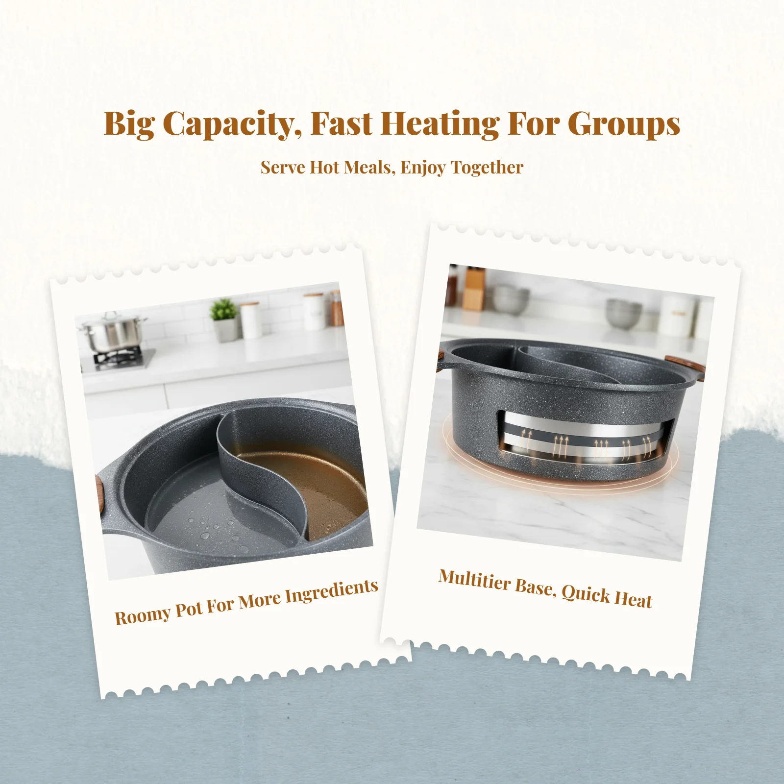 

Shabu Shabu Pot, Nonstick, Aluminum Alloy, Easy Clean