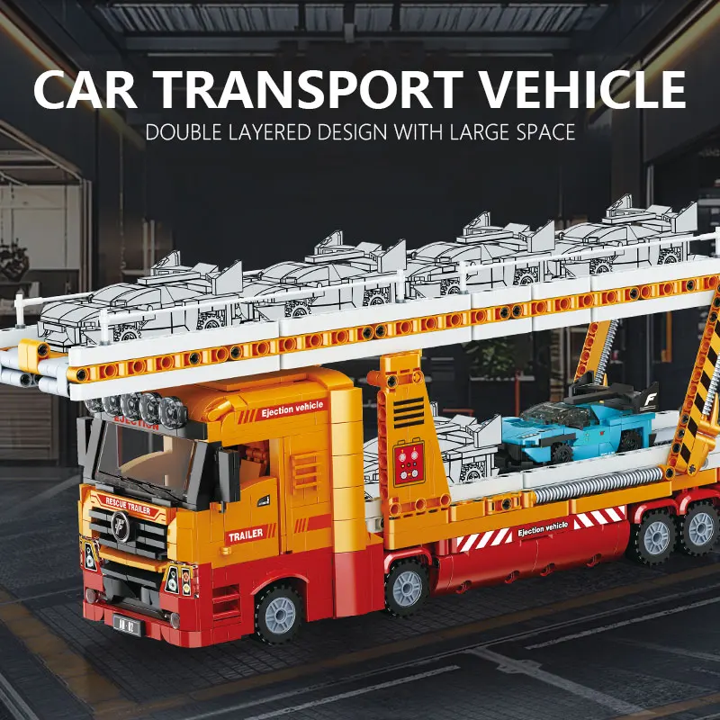 

1382PCS Car Transport Car Building Blocks, Truck Children's Puzzle Assembly Toys, Boys' Handmade DIY Christmas Birthday Gifts