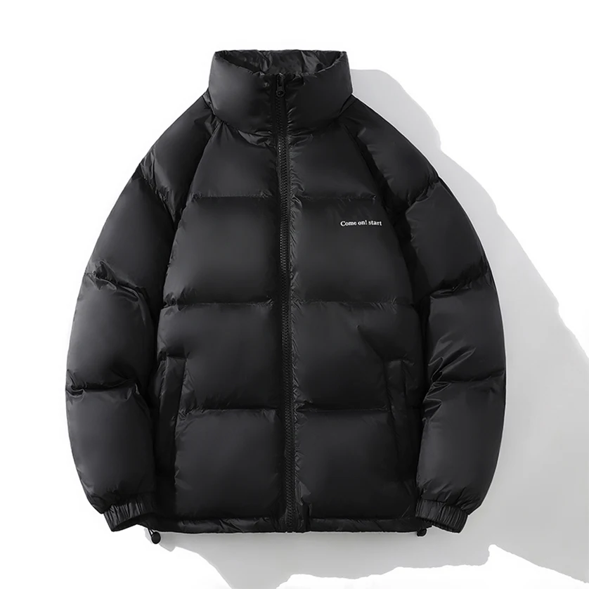 

Мужская утепленная зимняя куртка с воротником-стойкой, повседневная теплая хлопковая одежда, молодежная модная брендовая верхняя одежда для защиты от холода