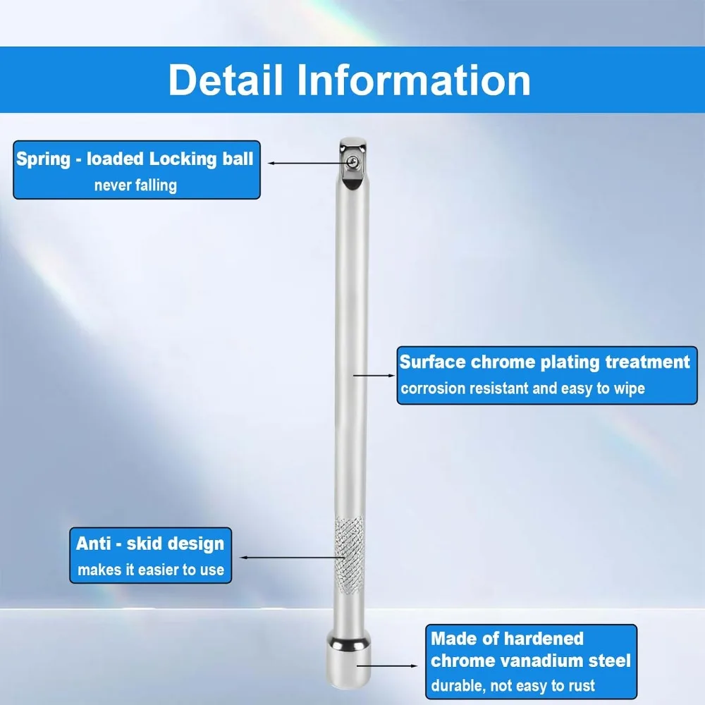 3/8" Drive Extension Bar Set - 4-Piece with 3", 6", 10" Bars & Universal Joint view 6