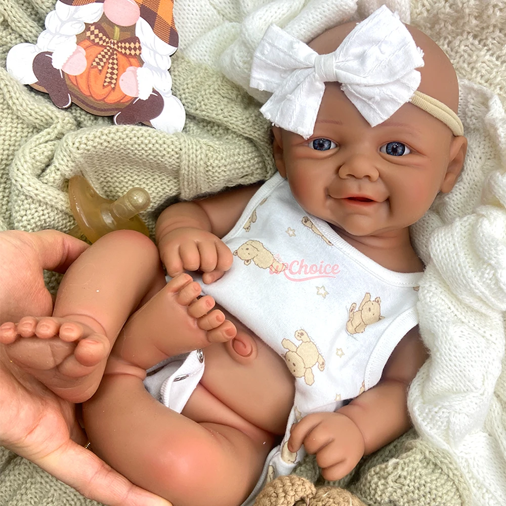 

43cm Soft Handmade Spain Baby Girl/Boy Weighted Silicone Reborn Doll Waterproof Art Model for Elderly Joy Christmas Gift