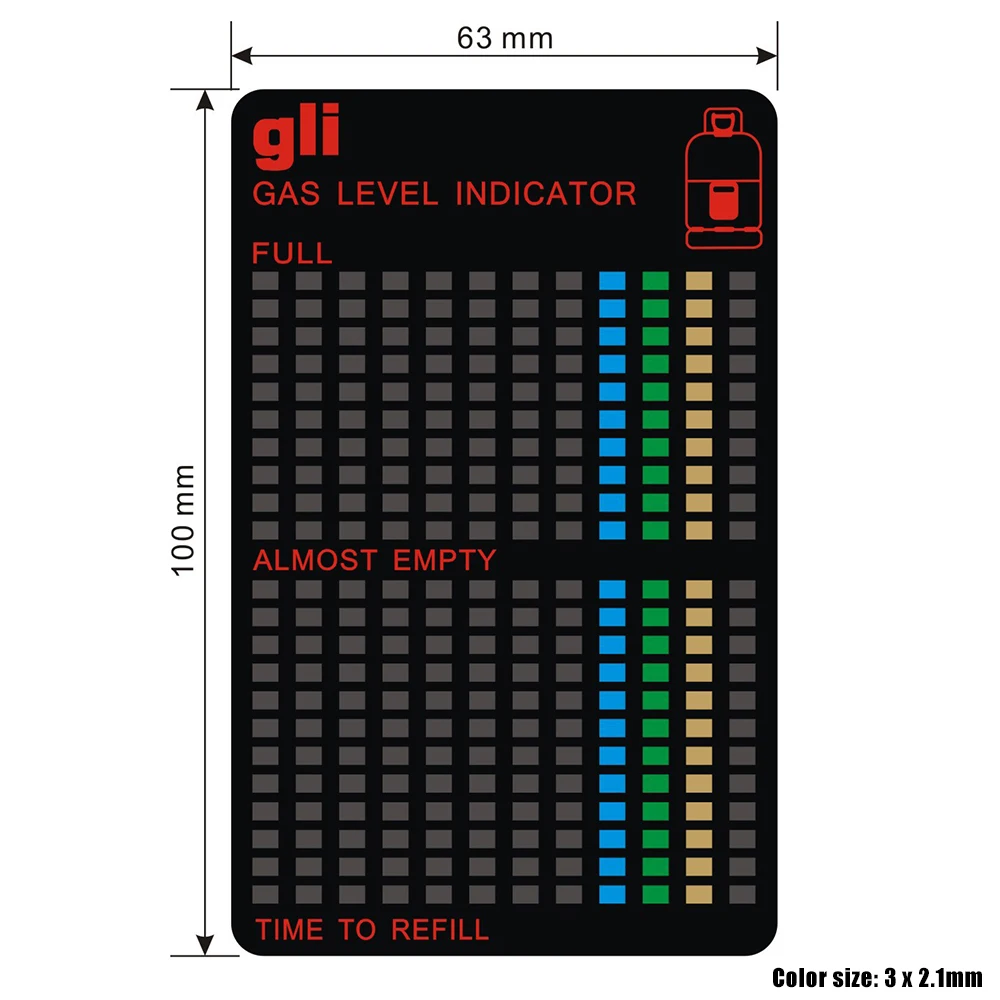 Propane Butane LPG Fuel Gas Tank Level Indicator Magnetic Gauge Caravan Bottle Temperature Measuring Stick Gas Test Sticker