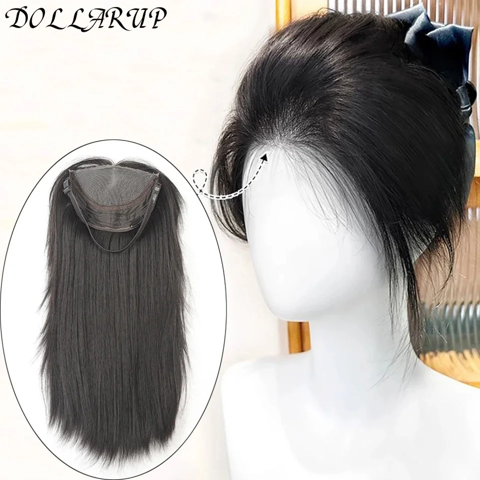 

Water Ripple Wig Air Bangs Head Overhead 3D Bangs Invisible Seamless Head Hair Natural Invisible Replacement Cover White Hair