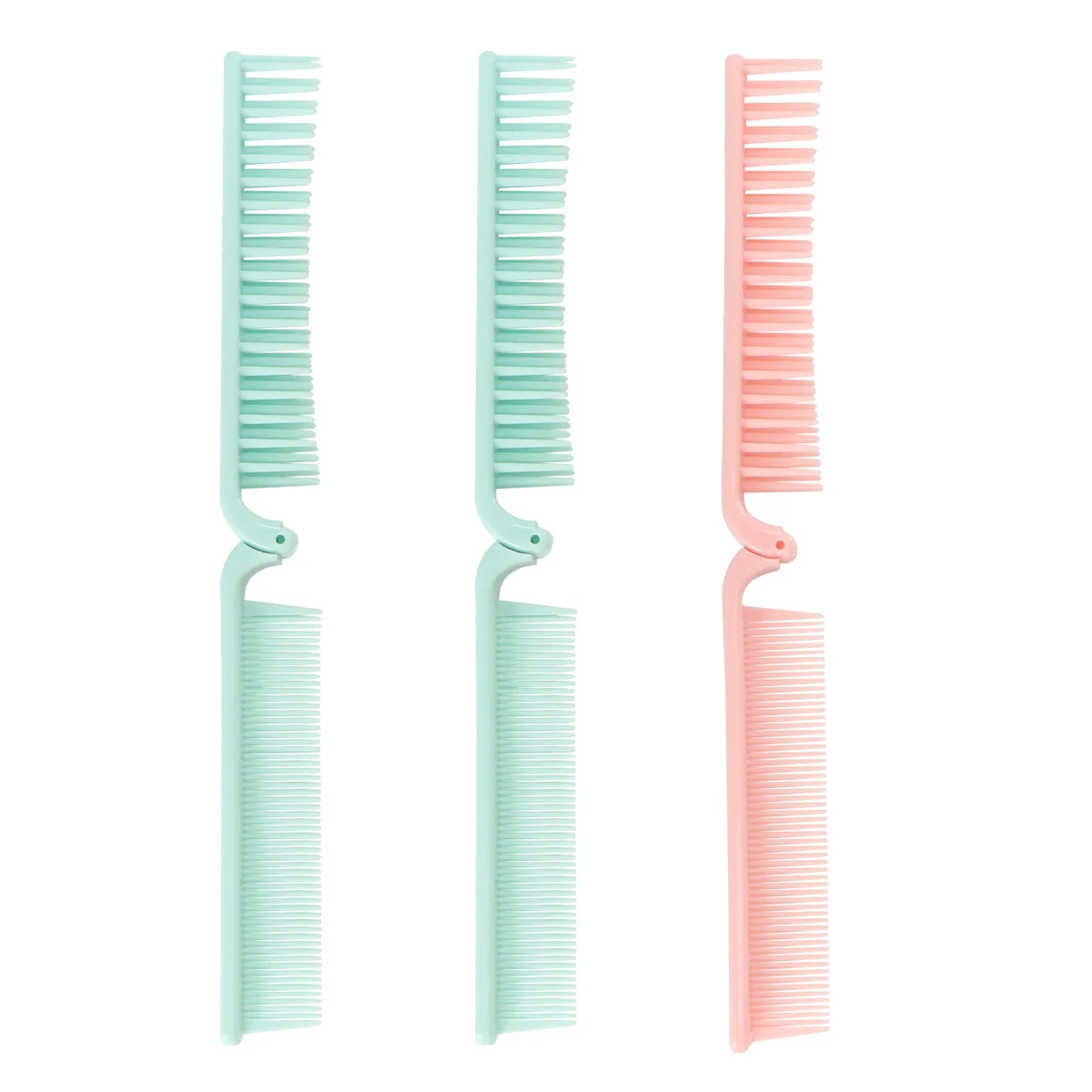 

3 шт., набор складных расчесок для волос, портативные, с двойными зубьями, небьющиеся, ПП, прямые парикмахерские расчески для домашнего салона, отеля