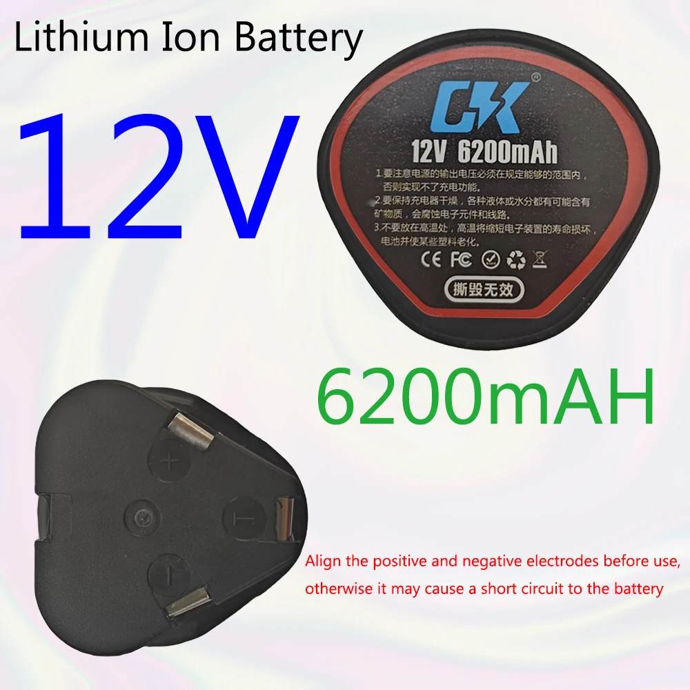 New Universal 12V 6200mah Battery Rechargeable Lithium-Ion for Electric Screwdriver Pistol Drill Mini Angle Grinder Tool
