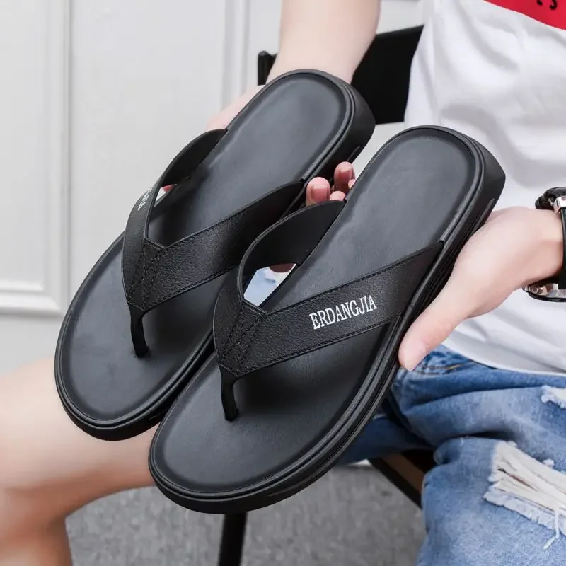 Flat Shoes Rubber Slippers for Men Pvc Designer Luxury Sandals Man Cheap Korean Style Clappers 2024 Y2k Low Price Elegant Adult