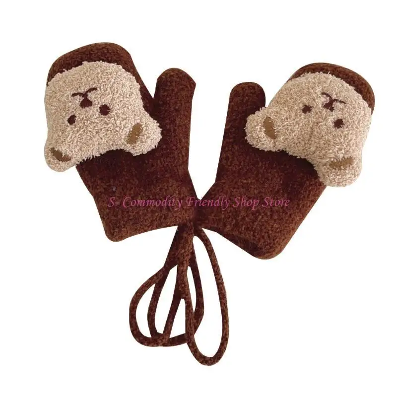 

85AE Toddler Cartoon Gloves Cozy Mittens Universal Gloves Windproof Winter Mittens
