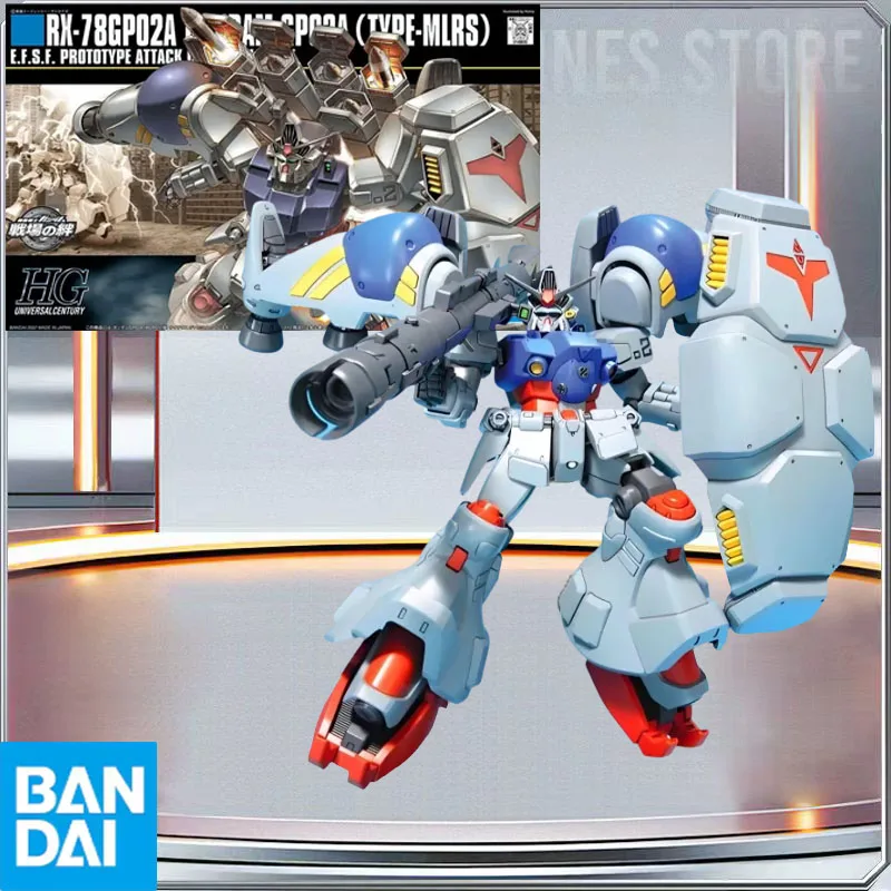 

BANDAI Genuine HGUC 1/144 RX-78GP02A GUNDAM GP02A TYPE-MLRS Action Anime Figure Collectible Assembly Model Toys Holiday Gift