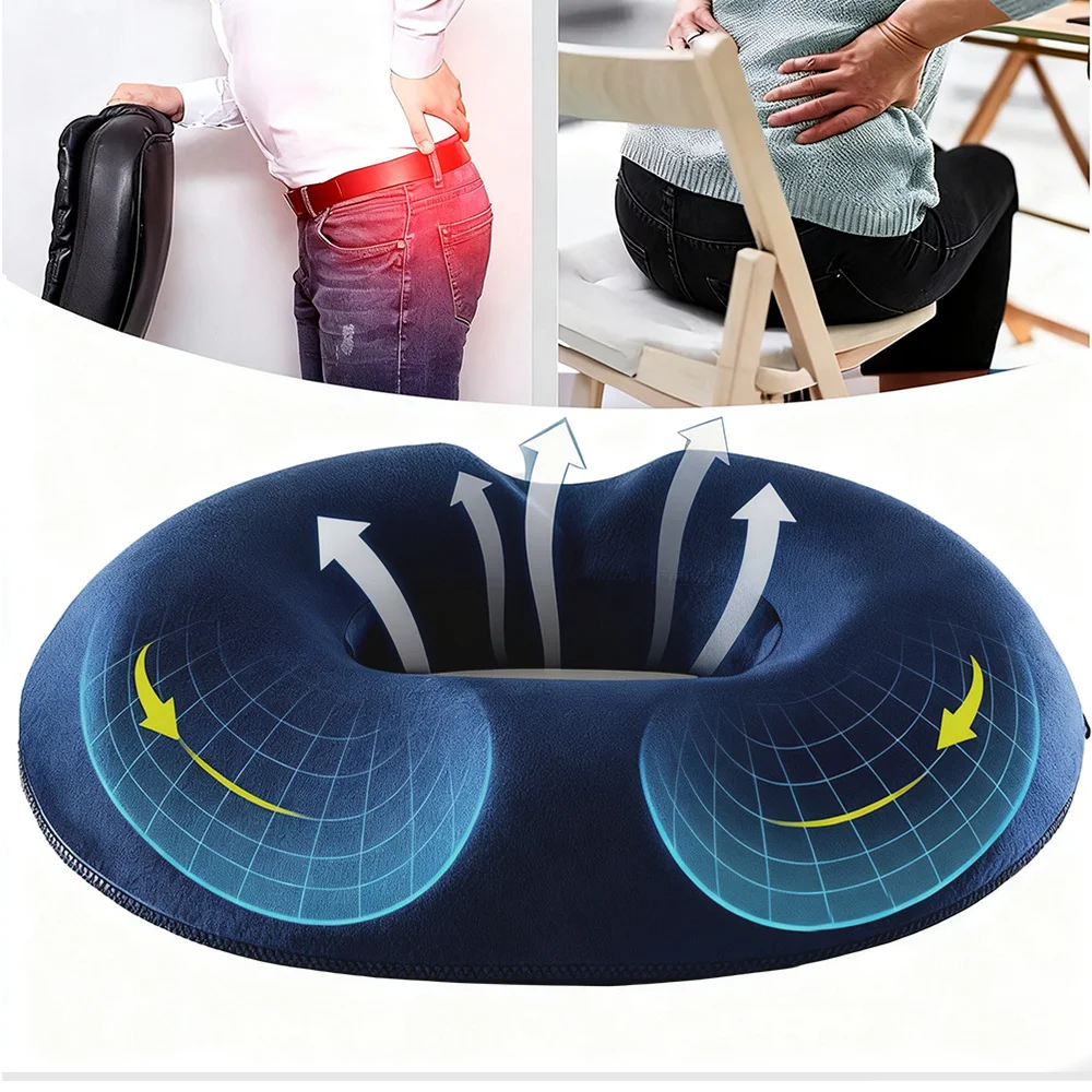 1 set di cuscini a forma di ciambella per il coccige, realizzati in schiuma a memoria di forma, con anima cava e tessuto traspirante, ideali come sedile per il periodo post-parto – cuscino