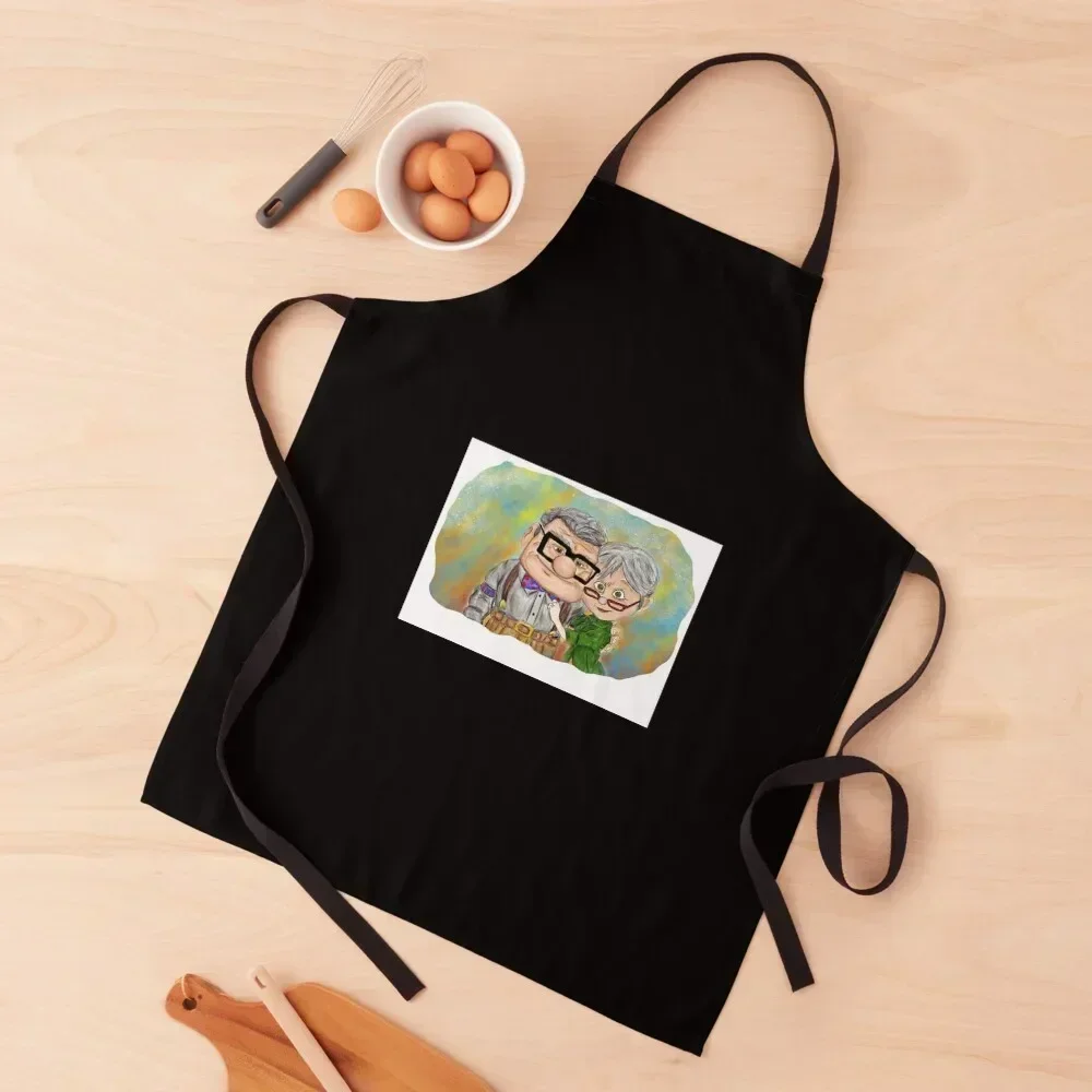 

Pixar Up Ellie & Carl Apron Cute Kitchen Accessories Kitchens Men Barista Kitchen Front Apron