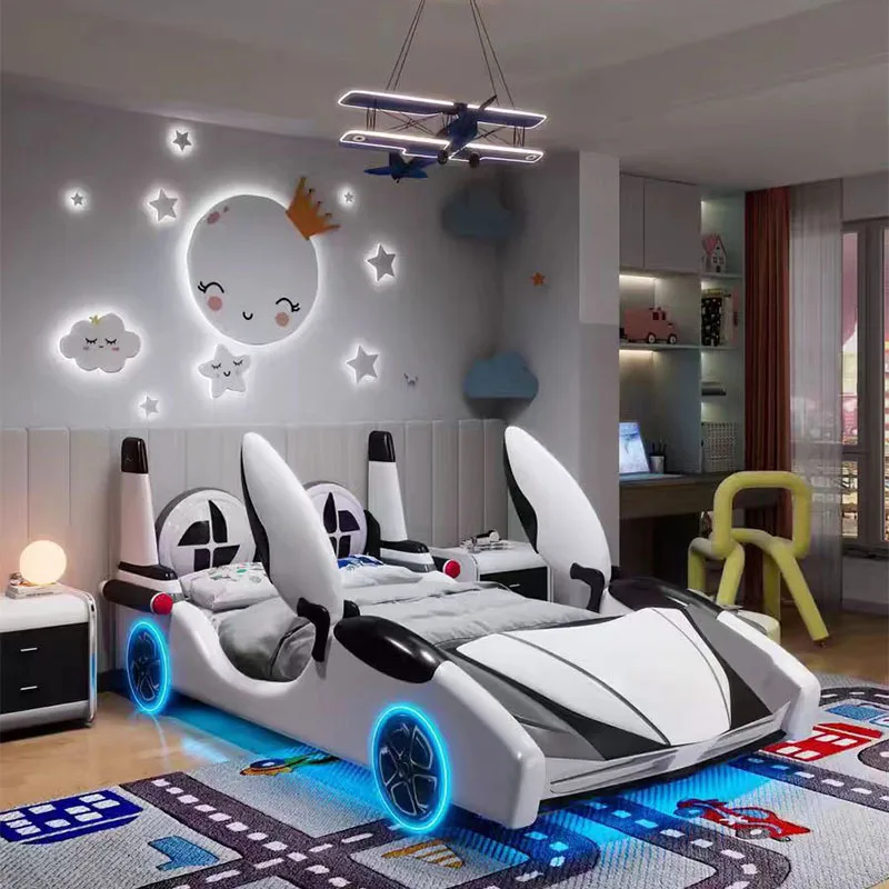 

Children's bed boy Internet celebrity with guardrail bedroom student cartoon single