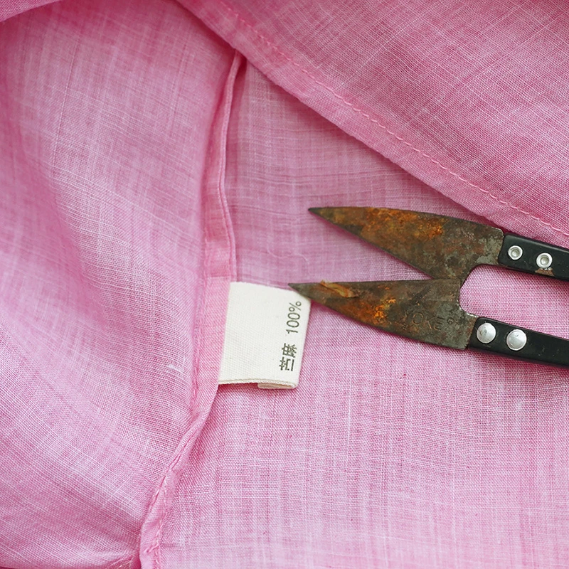 Women Long Sleeve Linen Shirt New Arrival 2025 Summer Simple Style Turn-down Collar Loose Female Casual Pink Tops Shirts M1835