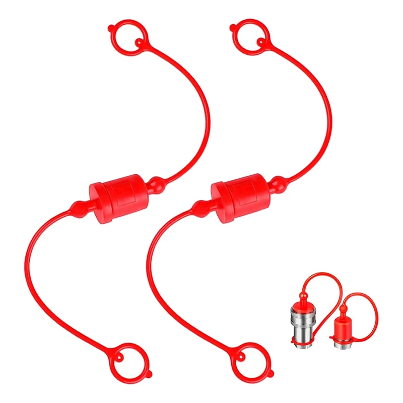 Acoplador rápido hidráulico ISO-B 3/4, tapa antipolvo macho y cubierta de enchufe hembra, se adapta al acoplador de desconexión rápida hidráulica