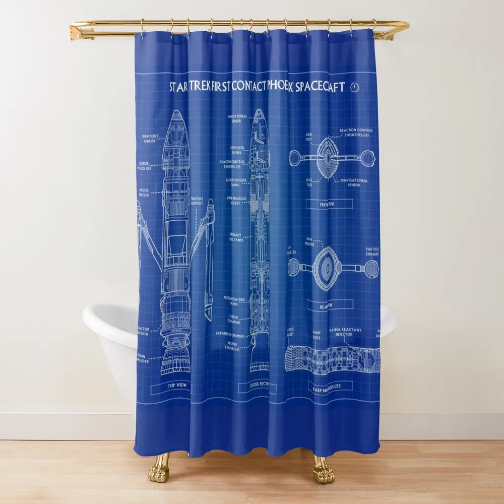 

Star Trek First Contact Phoenix Spacecraft Shower Curtain Bathroom For Shower Bathroom Showers Waterproof Shower Curtain
