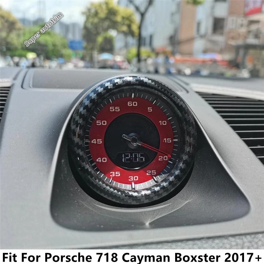 

ABS Dashboard Instrument Clock Stopwatch Display Ring Circle Cover Trim Accessories For Porsche 718 Cayman Boxster 2017 - 2021