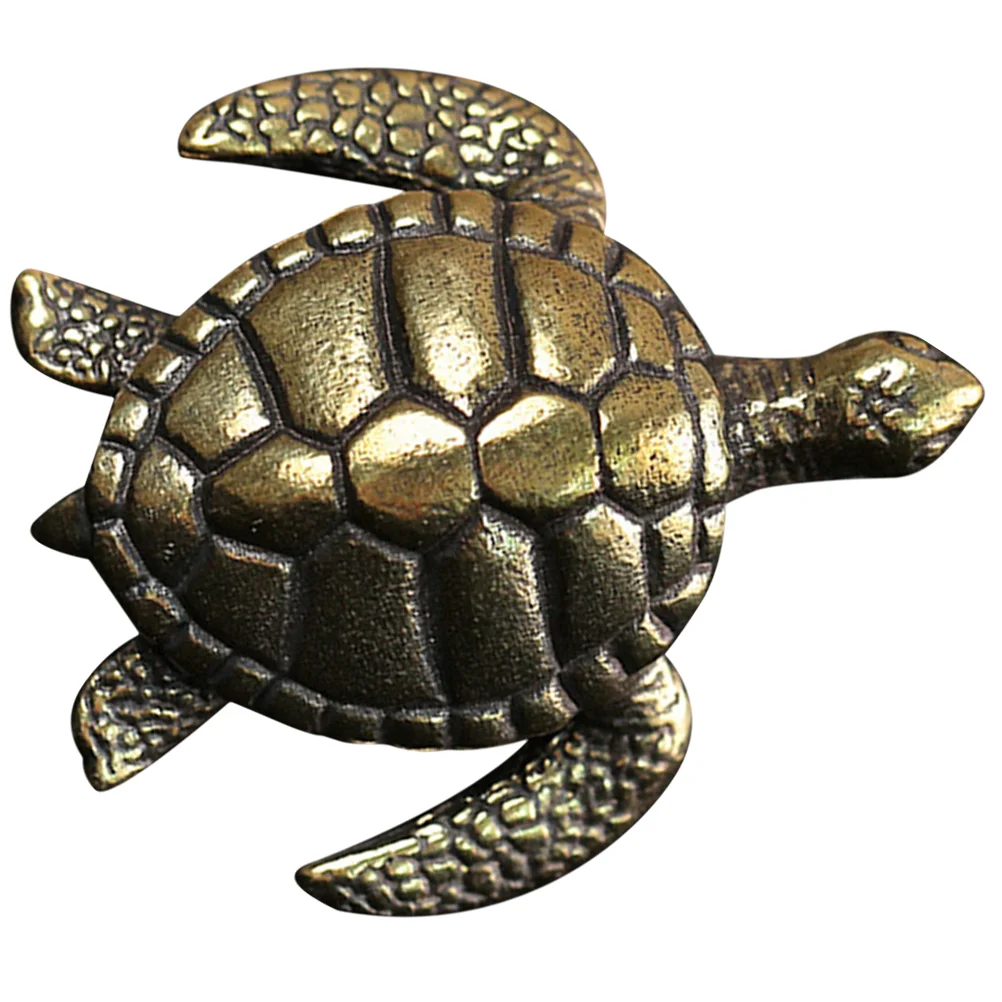 

Vintage Brass Turtle Decorative Ornament Office Retro Tortoise Sculpture Sea Crafts Model Decorations Modeling