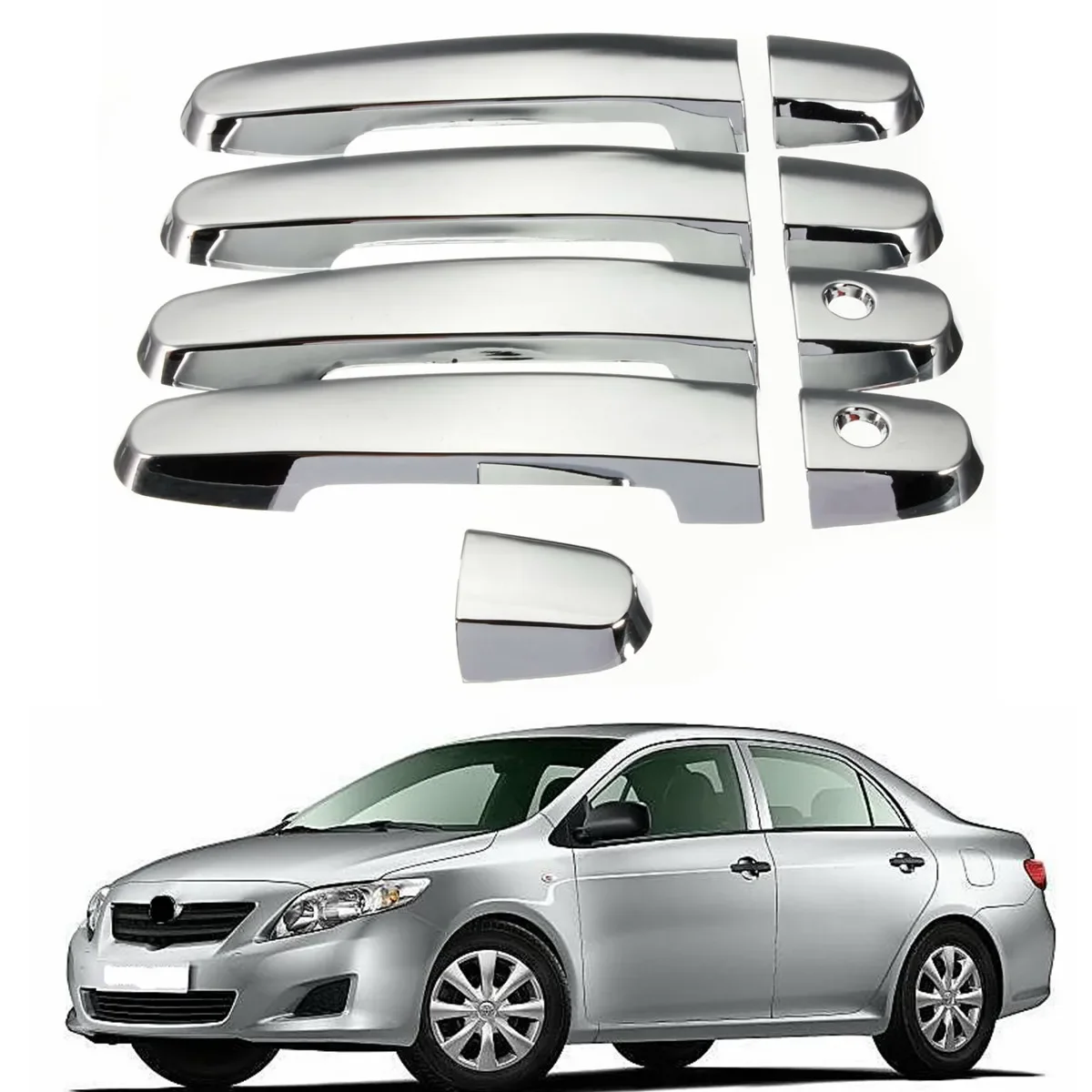 9PCS ABS Chrome Car Door Handle Covers For Toyota Camry for RAV4 for Toyota Yaris for Corolla 2003-2011 Car Exterior Parts