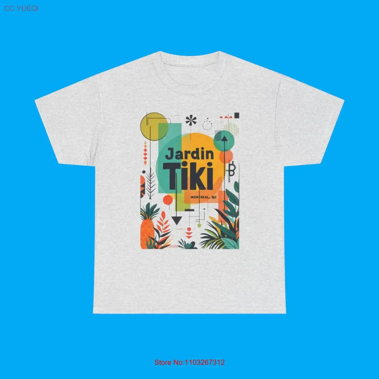Camiseta Jardin Tiki Montreal, estilo nostálgico, restaurante polinesio de Quebec, vintage, lavada, elegante, cómoda, ropa de diseñador para hombre