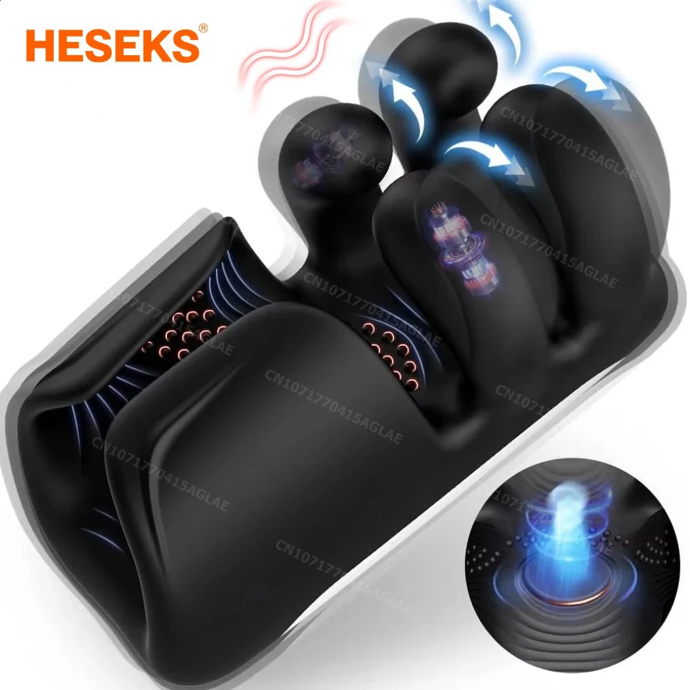 HESEKS Male Glans Massager Penis Training Stimulation Vibrator for Ejaculation Delay Training Adult Sex Toys for Men 18+