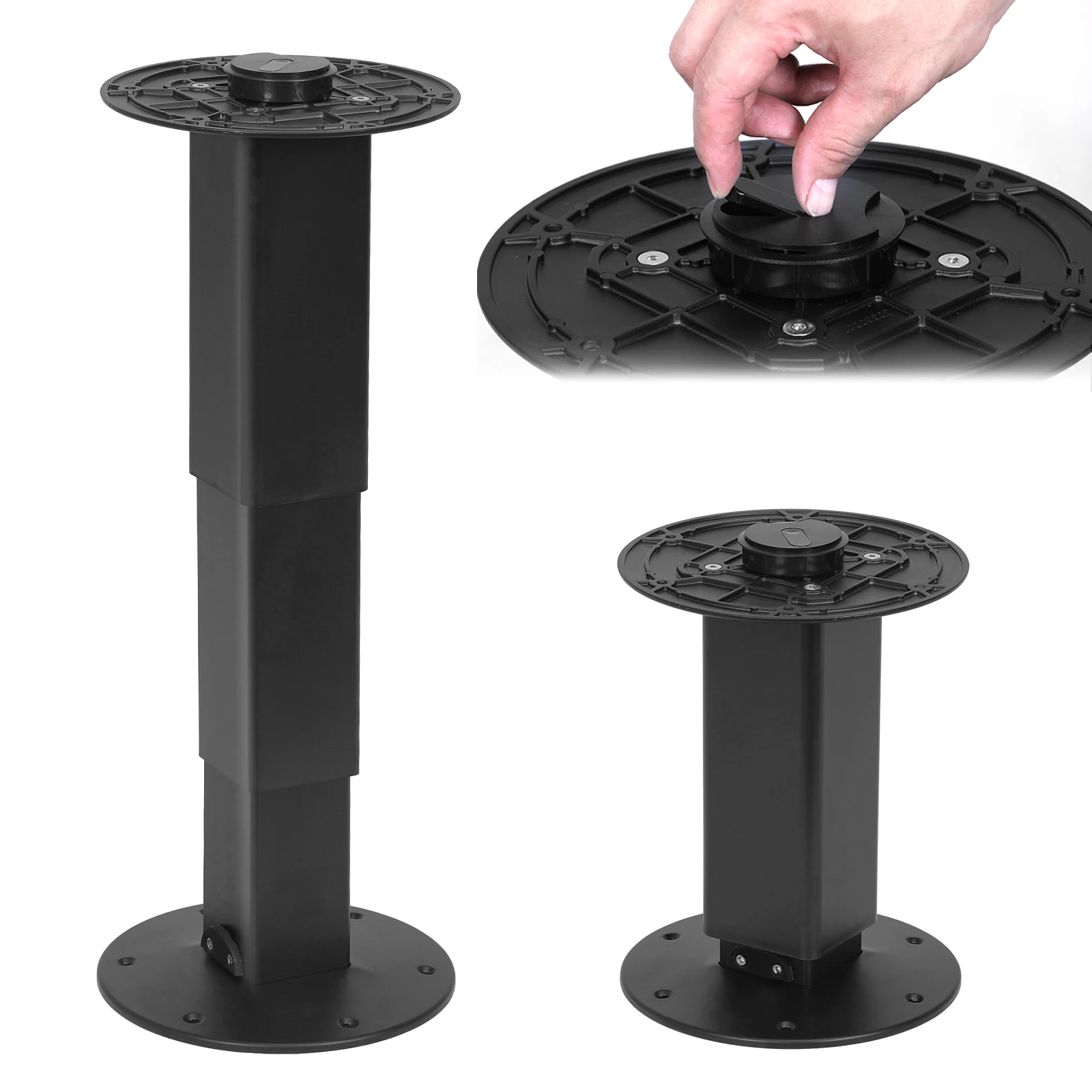 Pedestal de mesa para camper de alta resistencia con elevación de Gas, Pedestal de mesa versátil, Base de mesa elevable de aleación de aluminio para caravana, barco y caravana