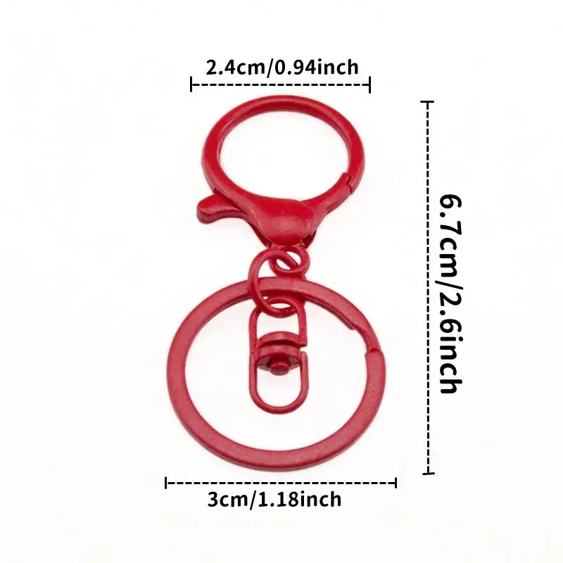 2Pcs/Pack Metal Keychain Retaining ring Keyrings Round Split Lobster buckle For DIY Clothing Jewelry Crafts Pendant Accessory