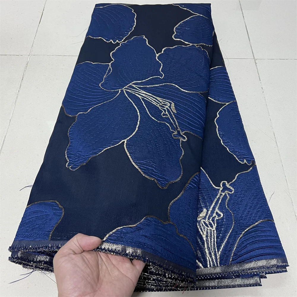 

2025 африканская нигерийская высококачественная тюль кружевная ткань жаккардовая органза с вышивкой гипюром для вечернего платья для выпускного вечера 5 ярдов YXZ192