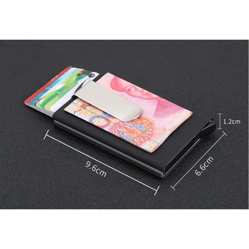 New Buisness Card Holder Carbon Fiber ID Metal Credit Card Wallet Automatic Card Case Designer Aluminum RFID Wallet Cardholder