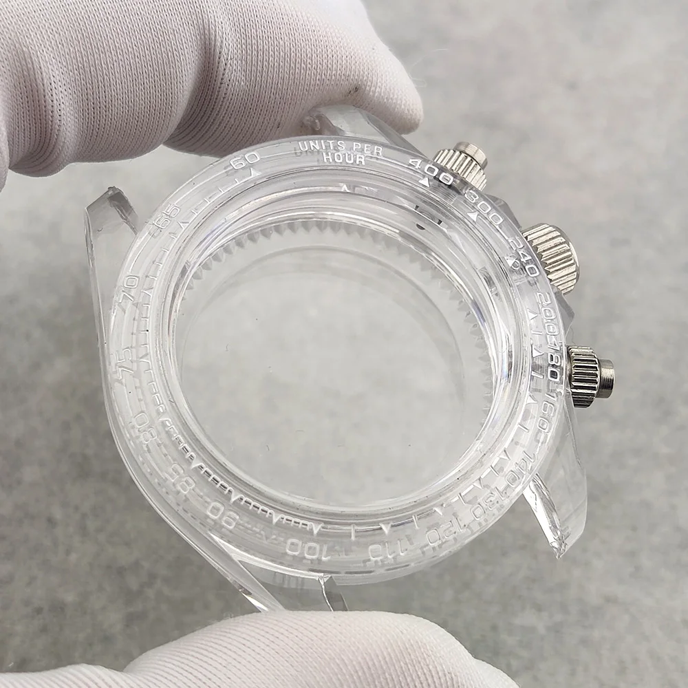 39 مللي متر حافظة VK63 حافظة ساعة كرونوغراف حافظة أكريليك شفاف VK63 حافظة زجاج أكريليك مقاوم للماء مناسبة لحركة VK63