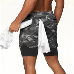 Pantaloncini da pallavolo uomo e donna Fitness Gym Training 2 in 1 pantaloncini sportivi Quick Dry Workout Jogging Double Deck estate 2024