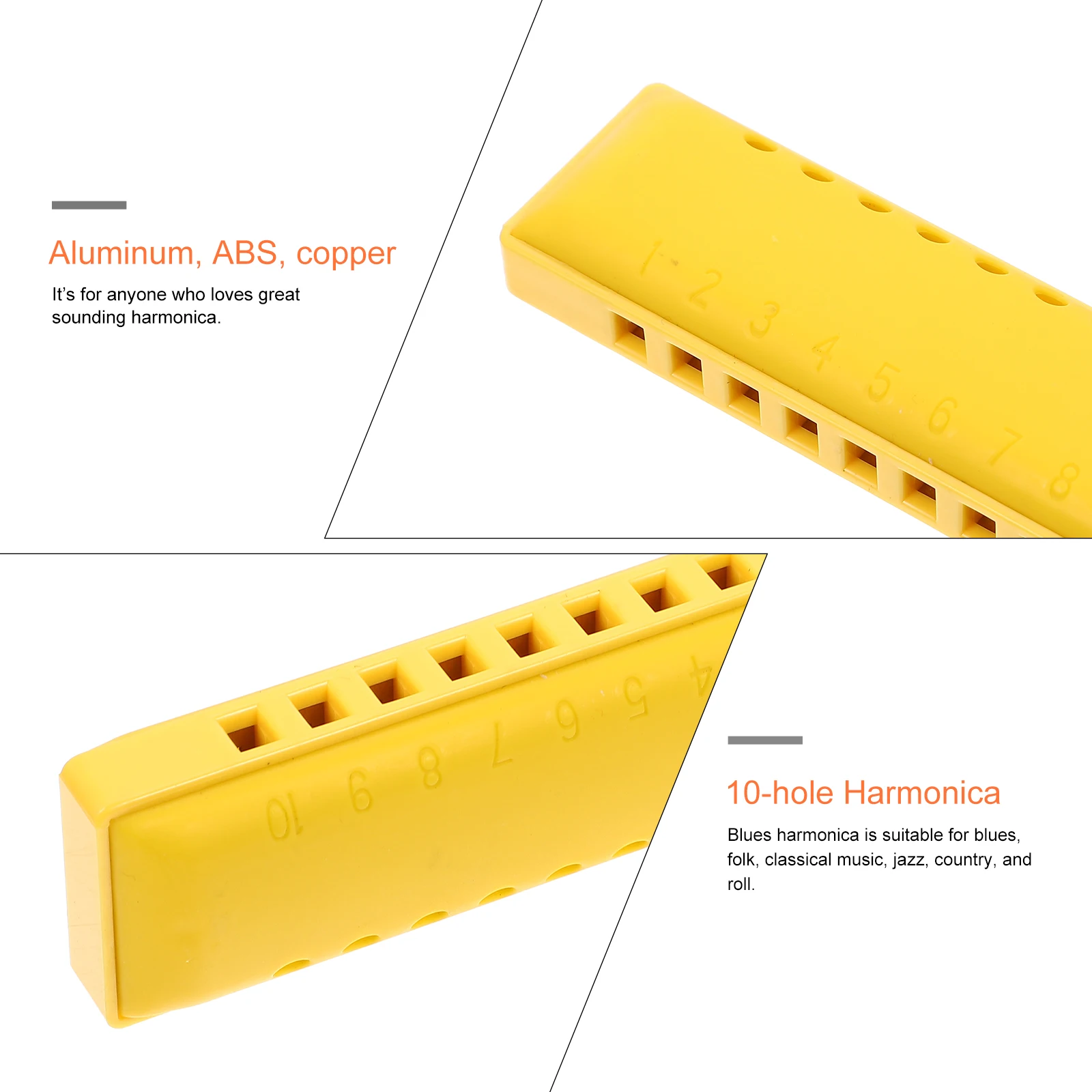 

1set Children's Harmonica ABS 20 Tones 10-Hole Mini Kit for Kids Beginners Blues Folk Music Student Durable Musical Instrument