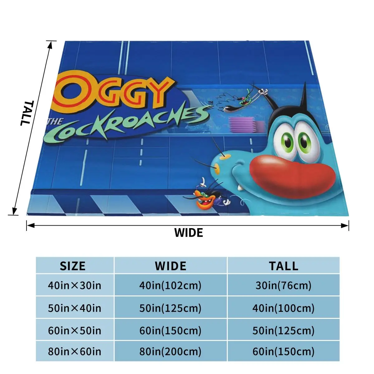 Animation Anime Film Oggy And The Cockroaches Blankets Soft Warm Flannel Throw Blanket Cover for Bed Living room Travel Couch