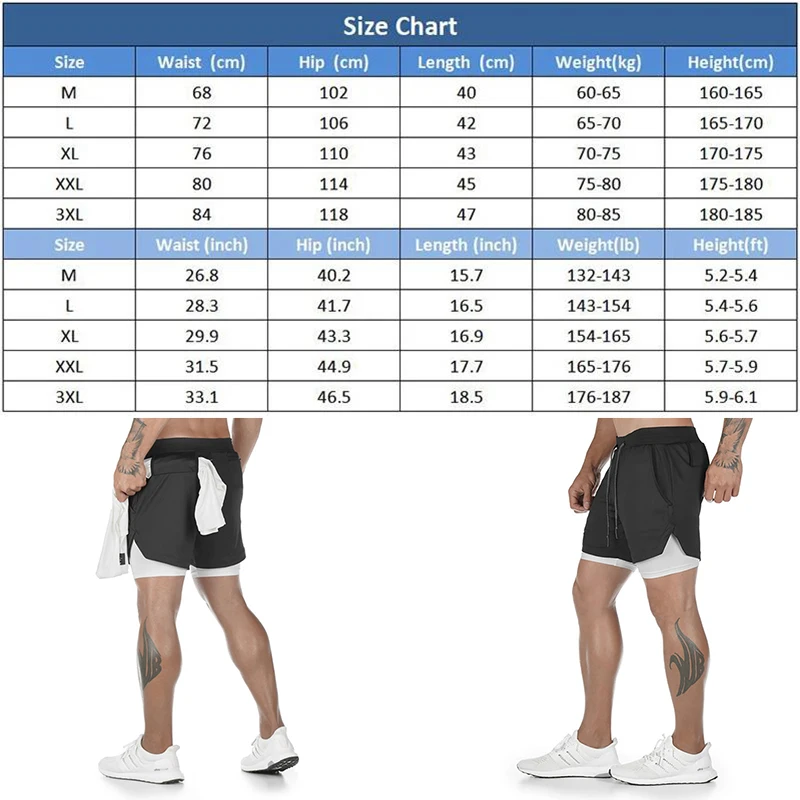 Pantalones cortos 2 en 1 para hombre, Shorts atléticos con bolsillos, forro de compresión, secado rápido, elásticos, gráficos de Anime