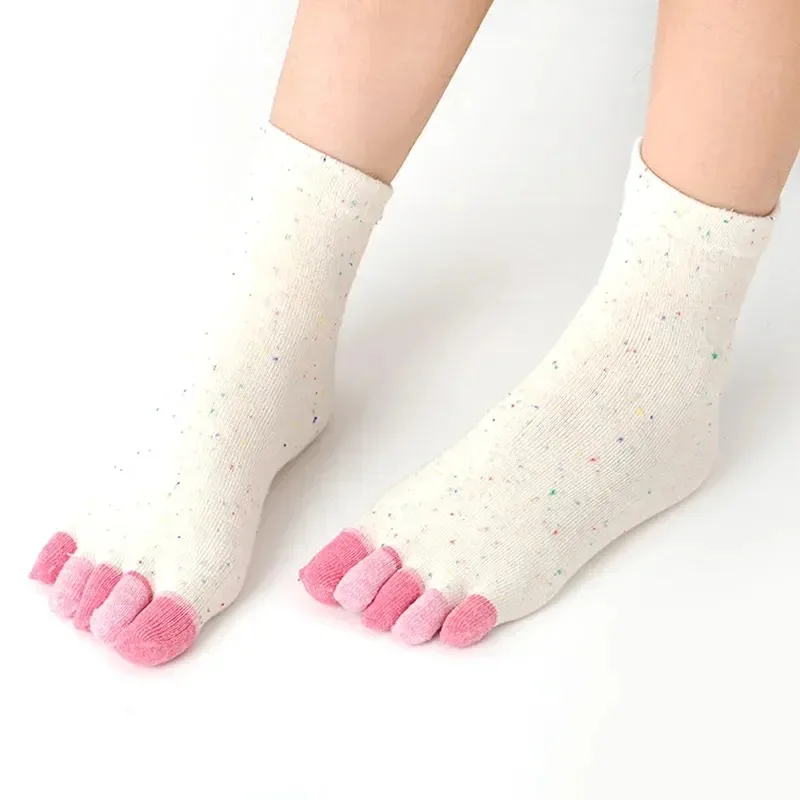 Calcetines de cinco dedos para mujer, medias informales, transpirables, individuales, para fiesta, regalo de cumpleaños, talla única, 12 colores dulces