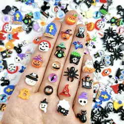 Cartoon Pumpkin Monster Ghost Nail Art Decorations Resin Cute Spider Bat Cartoon Halloween Style Nail Charms DIY Nail Crafts