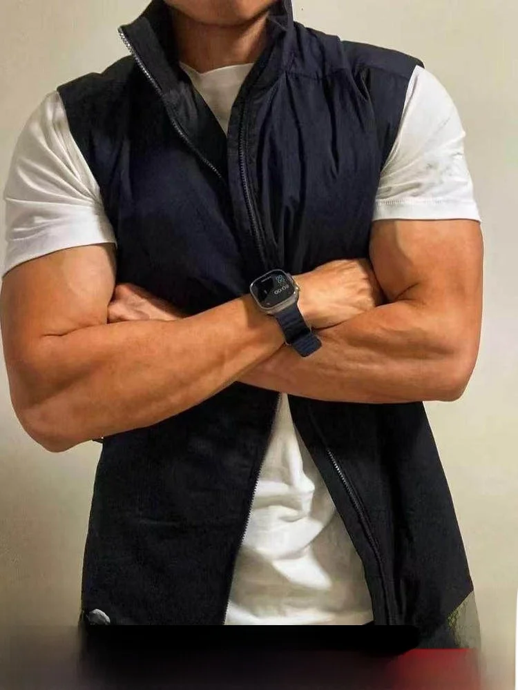 

Легкий теплый жилет из технического хлопка для улицы с воротником-стойкой 20 г м2, водонепроницаемый дышащий удобный хлопковый жилет