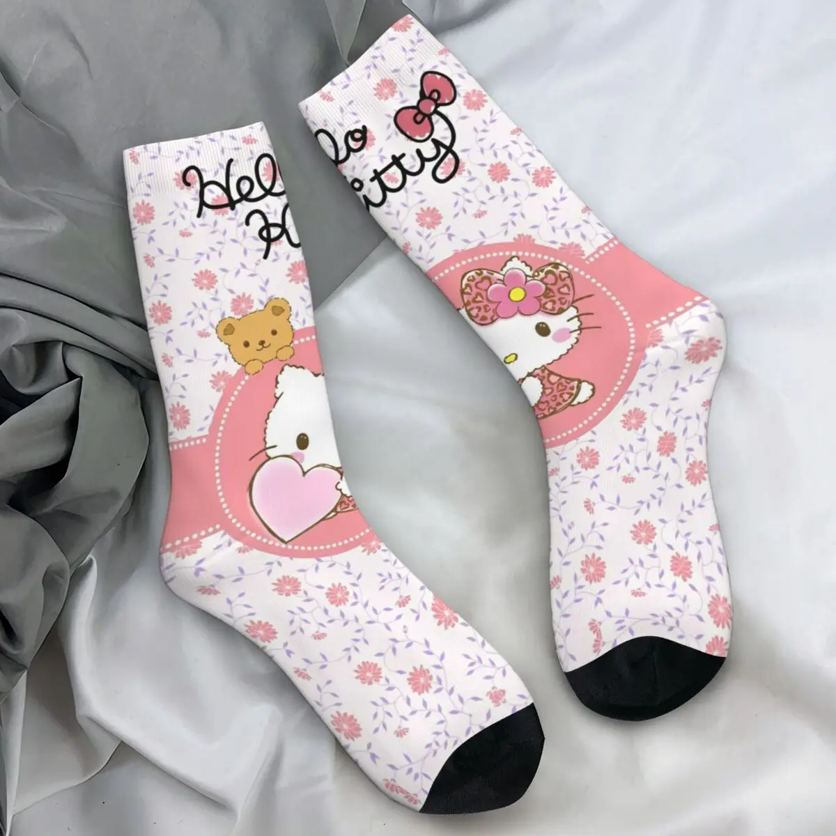 

Hello Kitty Stockings Graphic Kawaii Socks Winter Non-Slip Socks Couple Running Breathable Socks