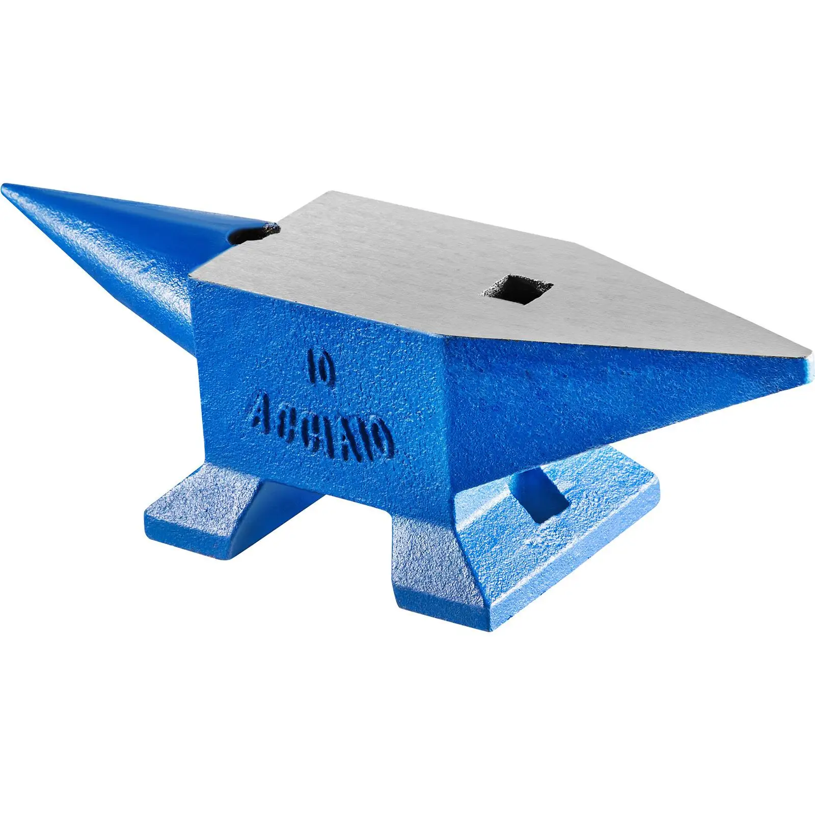 22Lbs Steel Anvil Single Horn Blacksmith Forge Tool with Round and Holes Durable Metalworking Jewelry Anvil