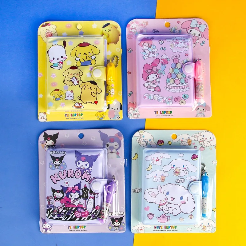 Sanrio notes Notebook Anime Kuromi Cinnamoroll melodia MINI przenośna księga przybory szkolne prezenty dla dzieci papeterii