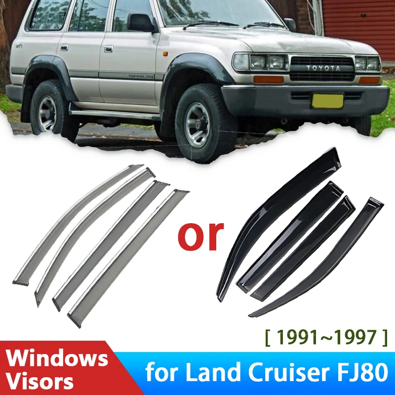 Windshield for Land Cruiser FJ80 80 J80 LC80 4500 Lexus LX 450 1991~1997 Accessories 4x Deflectors Car Window Visor Rain Eyebrow