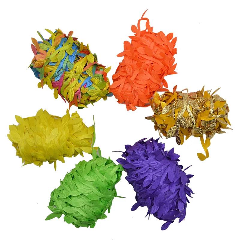 Feuilles dorées vertes en rotin, 10 mètres, en soie, guirlande de couronne artificielle pour décoration de mariage, cadeau artisanal, fausses fleurs